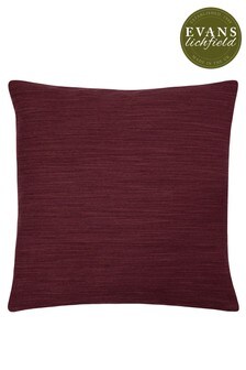 Evans Lichfield Wine Red Dalton Slubbed Polyester Filled Cushion (T10973) | NT$470