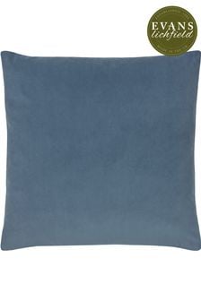Evans Lichfield Wedgewood Blue Sunningdale Velvet Polyester Filled Cushion