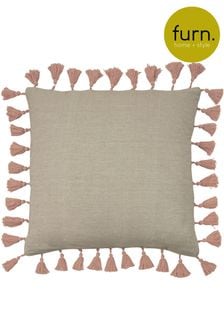 furn. Blush Pink Dune Tasselled Polyester Filled Cushion (T11055) | 20 €