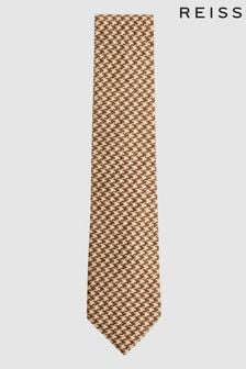 Reiss Tobacco Venus Dogtooth Print Tie (T11174) | €90