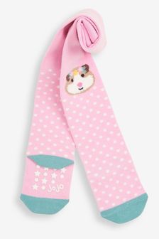 JoJo Maman Bébé Pink Guinea Pig Knee Cotton Rich Tights (T11185) | 60 zł