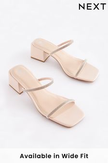 Nude Cream Regular/Wide Fit Forever Comfort® Two Band Block Heel Mules (T11236) | 20 €