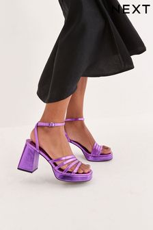 Purple Forever Comfort® Strappy Platform Heel Sandals (T11242) | €22