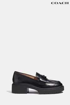 COACH Black Leah Suede Loafers (T11358) | $386