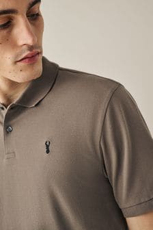 Brown Regular Fit Short Sleeve Pique Polo Shirt (T11577) | 89 QAR