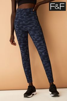 F&F Blue Active Camo Panelled Reflective Leggings (T11717) | €22