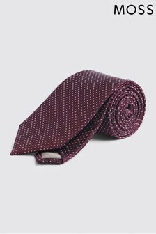Rojo - Corbata de seda con estampado de puntitos de Moss (T11976) | 42 €