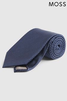 MOSS Blue Pindot Silk Tie (T11978) | 40 €