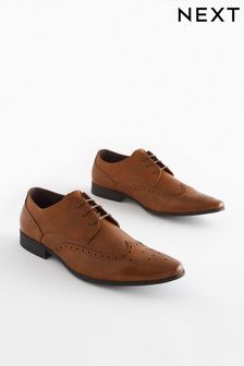 Tan Brown Brogue Shoes (T12362) | $61