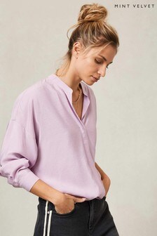חולצה ארוכה בגזרת אוברסייז בצבע סגול של Mint Velvet (T12446) | ‏275 ₪