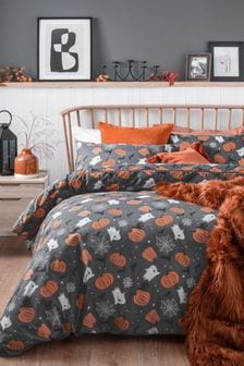 Halloween Charcoal Grey Duvet Cover and Pillowcase Set (T12450) | ₪ 39 - ₪ 98