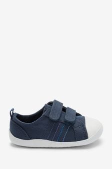 Blue Wide Fit (G) First Walker Bump Toe Strap Touch Fastening Shoes (T12466) | €8
