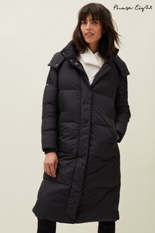 Phase Eight Black Shona Midi Quilted Puffer Coat (T12517) | €114