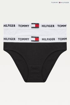 Tommy Hilfiger Older Girls White Tommy 85 Cotton Bikini 2 Pack (T12604) | ₪ 93