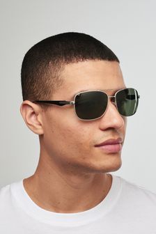 Silver - Square Polarised Sunglasses (T12805) | kr211