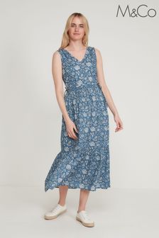 M&Co Blue Floral Print Midi Sundress (T12890) | €44