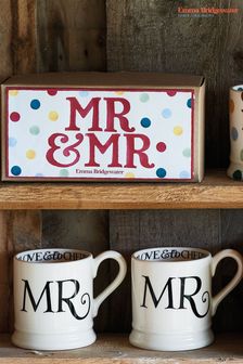Emma Bridgewater Set of 2 Cream Black Toast Mr and Mr Mugs (T13125) | 59 €
