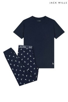 Jack Wills Blue Long Sleeve Tee and Trousers Lounge Set