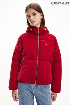 Calvin Klein Red Soft Touch Puffer Jacket