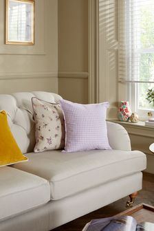 Lilac Purple Gingham Check Cushion (T13942) | ₪ 46