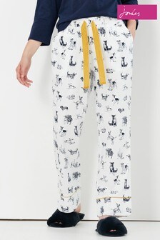 Кремовый - Хлопковые пижамные брюки с начесом Joules Luna (T14025) | €30