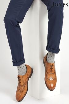 Rumenorjavi moški usnjeni elegantni čevlji z vezalkami Jones Bootmaker (T14226) | €182