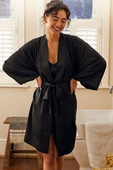 Black Collection Luxe Premium Satin Dressing Gown (T14633) | ₪ 159