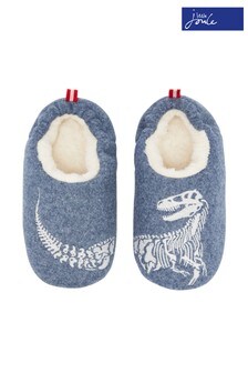Papuci din fetru cu material textil aplicat pentru copii Joules albaștri (T14734) | 114 LEI