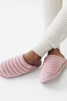 Pink Padded Quilted Mule Slippers (T14742) | ₪ 45
