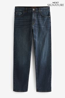 Темно-синий - Прямой крой - Хлопковые джинсы в тяжелом весе (T14951) | €38