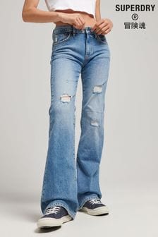Superdry Blue Mid Rise Slim Flare Jeans (T15036) | €49