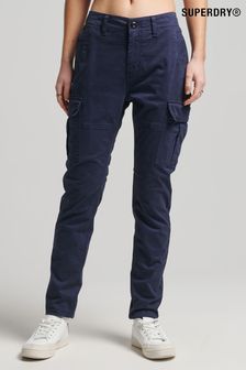Bleu - Superdry Pantalons cargo slim en coton bio (T15140) | 81€
