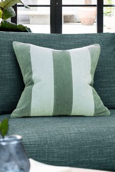 Green Velvet Stripe Cushion Cover (T15160) | ₪ 53