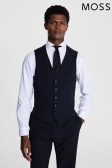 MOSS Black Tailored Fit Suit Waistcoat (T15234) | SGD 174