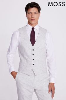 MOSS Slim Fit Grey Donegal Suit Waistcoat (T15242) | 445 QAR