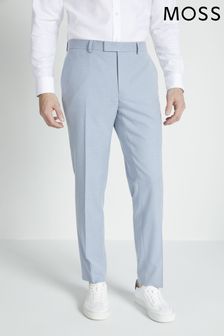 MOSS Light Blue Tailored Fit Flannel Suit Trousers (T15255) | $146