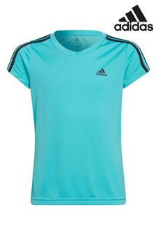 adidas T-Shirt mit 3 Streifen, Grün (T15282) | 20 €