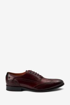 Burgundy Red Leather Wing Cap Brogues (T15383) | €76