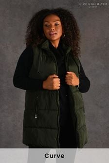 Live Unlimited Curve Green Padded Gilet (T15421) | €56