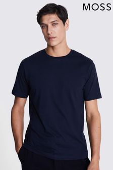 Mornarsko modra - MOSS majica s kratkimi rokavi in okroglim ovratnikom (T15923) | €17