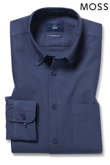 Moss Tailored Fit Navy Blue Oxford Button Down Collar Shirt (T15994) | 60 €