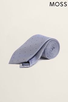 MOSS Blue Contrast Spot Silk Tie (T16010) | 40 €