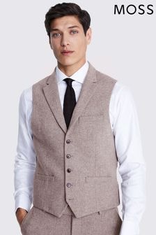 MOSS Stone Grey Slim Fit Donegal Suit Waistcoat (T16020) | $154