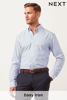Blue Bengal Stripe Regular Fit Single Cuff Easy Iron Button Down Oxford Shirt (T16043) | 31 €