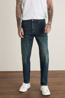 Vintage Blue Straight Fit Authentic Stretch Jeans (T16150) | kr324