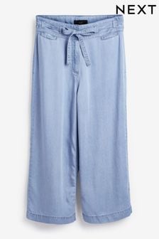 כחול מולבן - מכנסי-חצאית מבד ליוסל (T16468) | ‏87 ₪