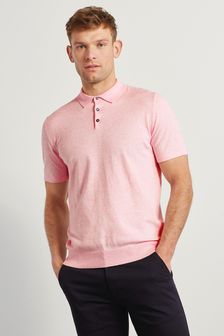 Pink Marl Knitted Polo Shirt (T16659) | 28 €