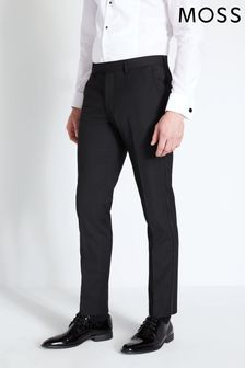 MOSS Regular Fit Black Dress Trousers (T16776) | $154