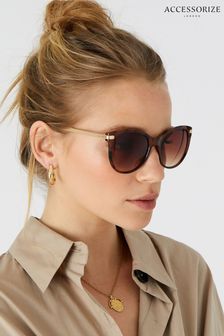 Accessorize Brown Rubee Flat Top Sunglasses (T16784) | ₪ 70