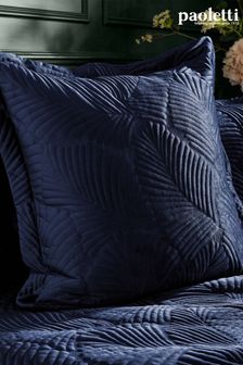 Riva Paoletti Navy Blue Palmeria Quilted Polyester Filled Cushion (T18003) | ₪ 93